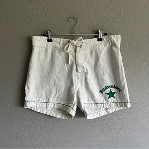 Budweiser x Pacsun White Canvas Print Shorts 30